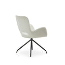 Silla tapizada en tela beige y patas de metal, 62 cm, foto de producto (3)