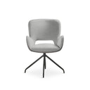 Silla tapizada en tela beige y patas de metal bicolor, 62 cm, foto de producto (3)