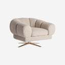 Sillón 95 x 84 x 68 cm – Diseño 2 / Blanco roto jaspeado / Poliéster y acero