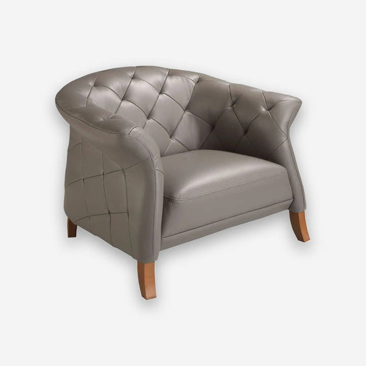 Sillón Chester piel gris - Sillón - El Workshop-
