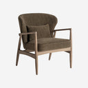 Sillón de líneas contemporáneas – Verde / 71 x 73 x 83 cm / Madera de fresno y poliéster