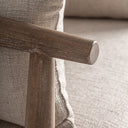 Sillón de madera de abedul y algodón en color marrón – detalle