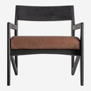 Sillón de madera de acacia y cuero en color negro