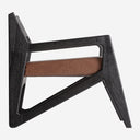 Sillón de madera de acacia y cuero en color negro