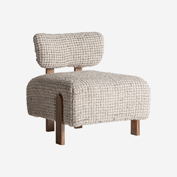 Sillón de madera de acacia y lana en color marrón