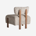 Sillón de madera de acacia y lana en color marrón