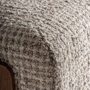 Sillón de madera de acacia y lana en color marrón – detalle