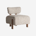 Sillón de madera de acacia y lana en color marrón