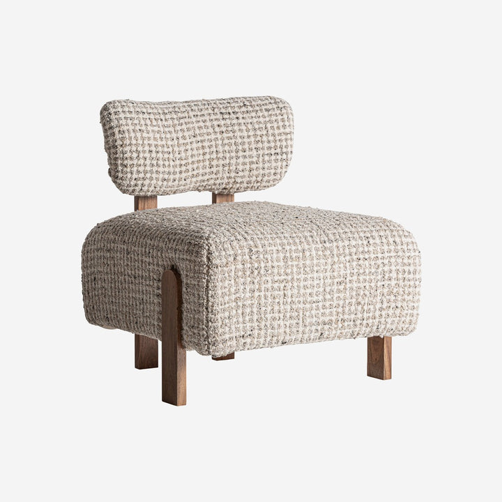 Sillón de madera de acacia y lana en color marrón
