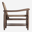 Sillón de madera de caucho y cuerda en color marrón claro