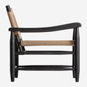 Sillón de madera de caucho y cuerda en color negro