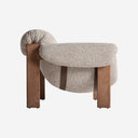 Sillón de madera de caucho y poliéster en color marrón