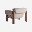 Sillón de madera de caucho y poliéster en color marrón
