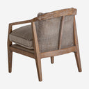 Sillón de madera de fresno y lino en color marrón