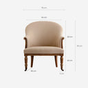 Sillón de madera de fresno y loneta en color arena envejecido