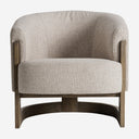 Sillón de madera de fresno y poliéster en color beige natural