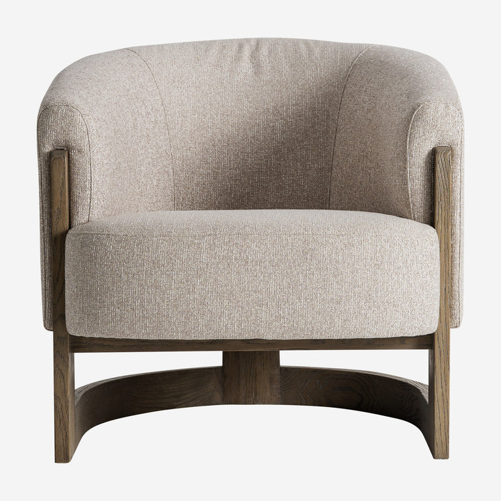 Sillón de madera de fresno y poliéster en color beige natural