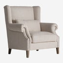 Sillón de madera de fresno y poliéster en color marrón 108 x 93 x 109 cm