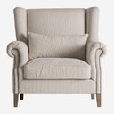 Sillón de madera de fresno y poliéster en color marrón 108 x 93 x 109 cm