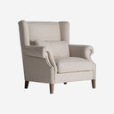 Sillón de madera de fresno y poliéster en color marrón 108 x 93 x 109 cm