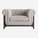 Sillón de madera de fresno y poliéster en color marrón 126 x 90 x 73 cm