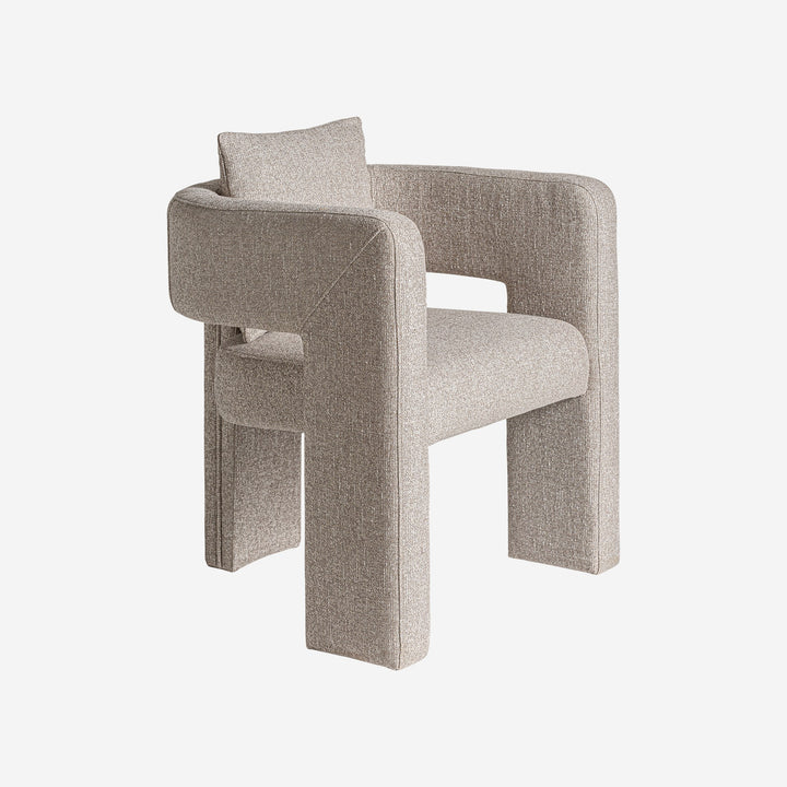 Sillón de madera de fresno y poliéster en color marrón 68 x 65 x 76 cm