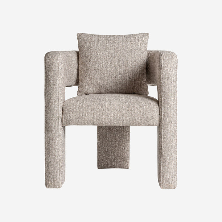 Sillón de madera de fresno y poliéster en color marrón 68 x 65 x 76 cm