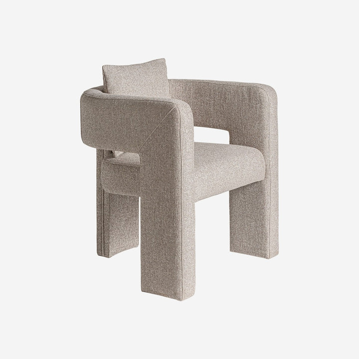 Sillón de madera de fresno y poliéster en color marrón 68 x 65 x 76 cm