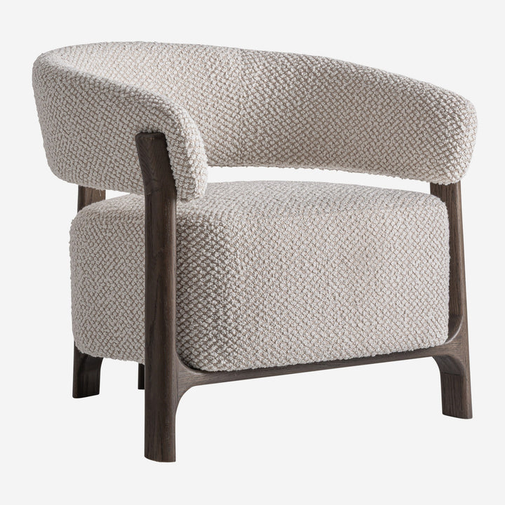 Sillón de madera de fresno y poliéster en color marrón 73 x 69 x 67 cm