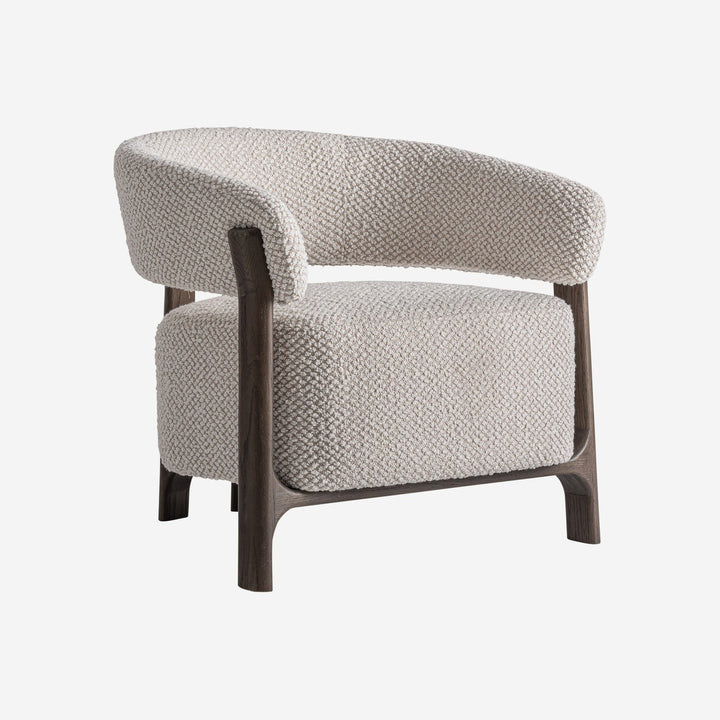 Sillón de madera de fresno y poliéster en color marrón 73 x 69 x 67 cm