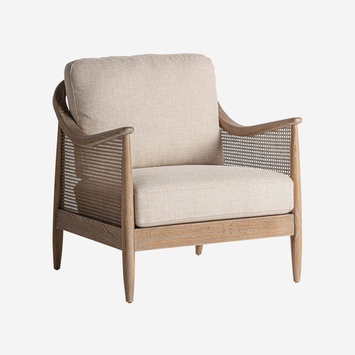Sillón de madera de fresno y poliéster en color marrón 74 x 82 x 88 cm
