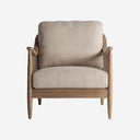 Sillón de madera de fresno y poliéster en color marrón 74 x 82 x 88 cm