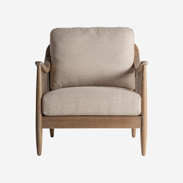 Sillón de madera de fresno y poliéster en color marrón 74 x 82 x 88 cm