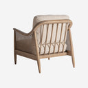 Sillón de madera de fresno y poliéster en color marrón 74 x 82 x 88 cm