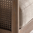 Sillón de madera de fresno y poliéster en color marrón 74 x 82 x 88 cm – detalle