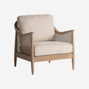 Sillón de madera de fresno y poliéster en color marrón 74 x 82 x 88 cm