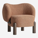 Sillón de madera de fresno y poliéster en color marrón 81 x 72 x 67 cm