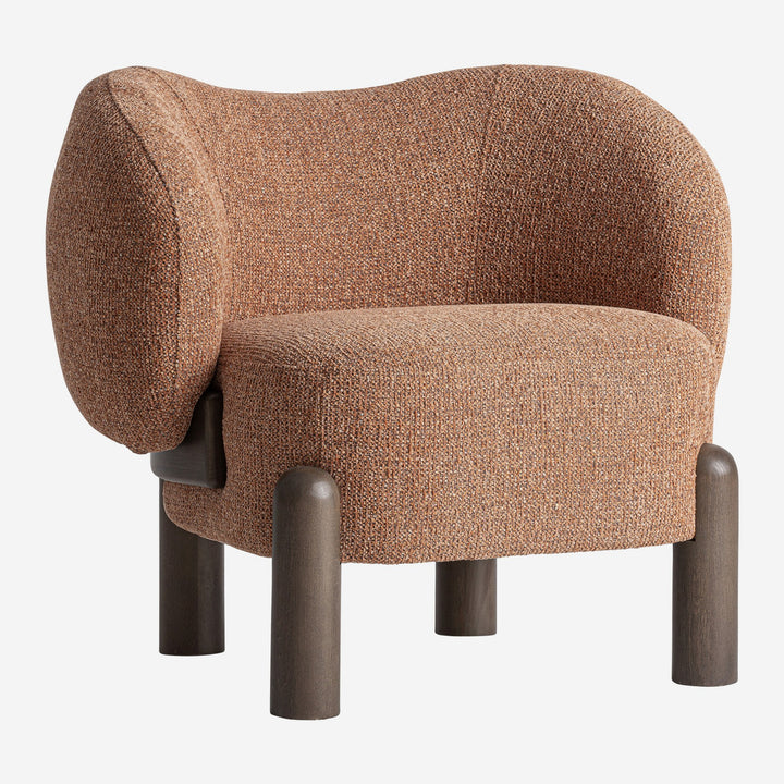 Sillón de madera de fresno y poliéster en color marrón 81 x 72 x 67 cm