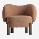 Sillón de madera de fresno y poliéster en color marrón 81 x 72 x 67 cm