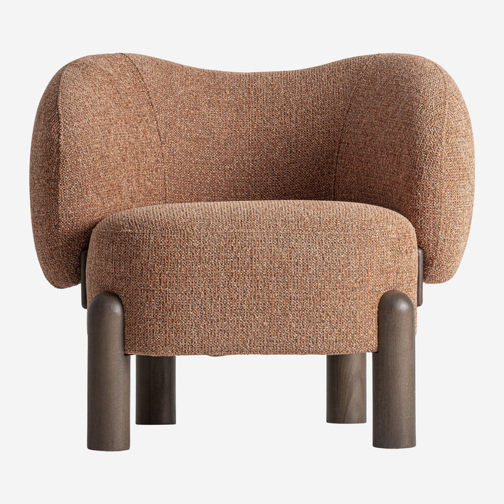 Sillón de madera de fresno y poliéster en color marrón 81 x 72 x 67 cm