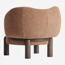 Sillón de madera de fresno y poliéster en color marrón 81 x 72 x 67 cm