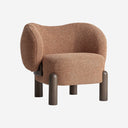Sillón de madera de fresno y poliéster en color marrón 81 x 72 x 67 cm