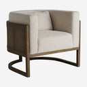 Sillón de madera de fresno y poliéster en color marrón 84 x 74 x 73 cm