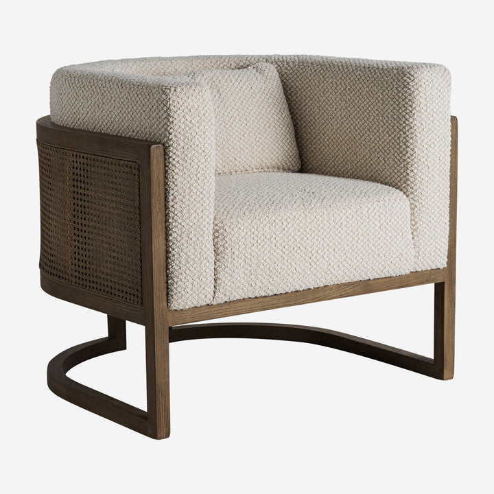 Sillón de madera de fresno y poliéster en color marrón 84 x 74 x 73 cm