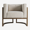 Sillón de madera de fresno y poliéster en color marrón 84 x 74 x 73 cm