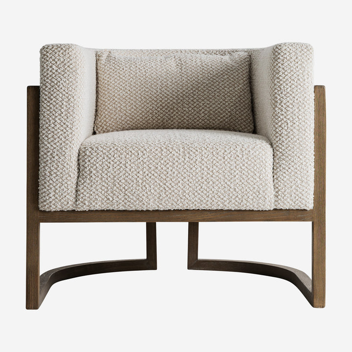 Sillón de madera de fresno y poliéster en color marrón 84 x 74 x 73 cm