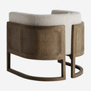 Sillón de madera de fresno y poliéster en color marrón 84 x 74 x 73 cm