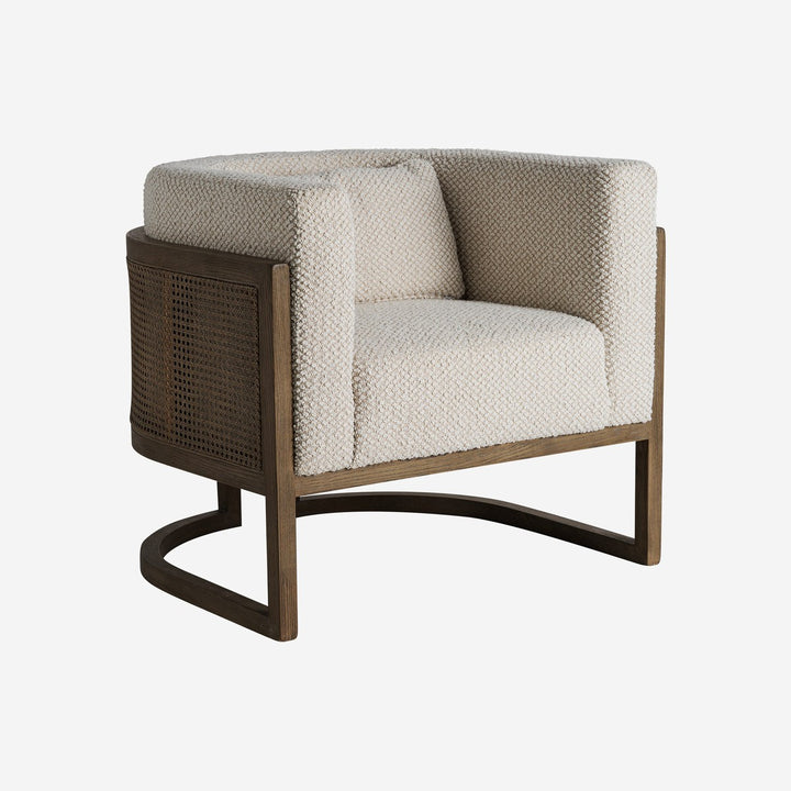 Sillón de madera de fresno y poliéster en color marrón 84 x 74 x 73 cm