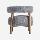 Sillón de madera de fresno y poliéster en color marrón natural