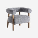 Sillón de madera de fresno y poliéster en color marrón natural